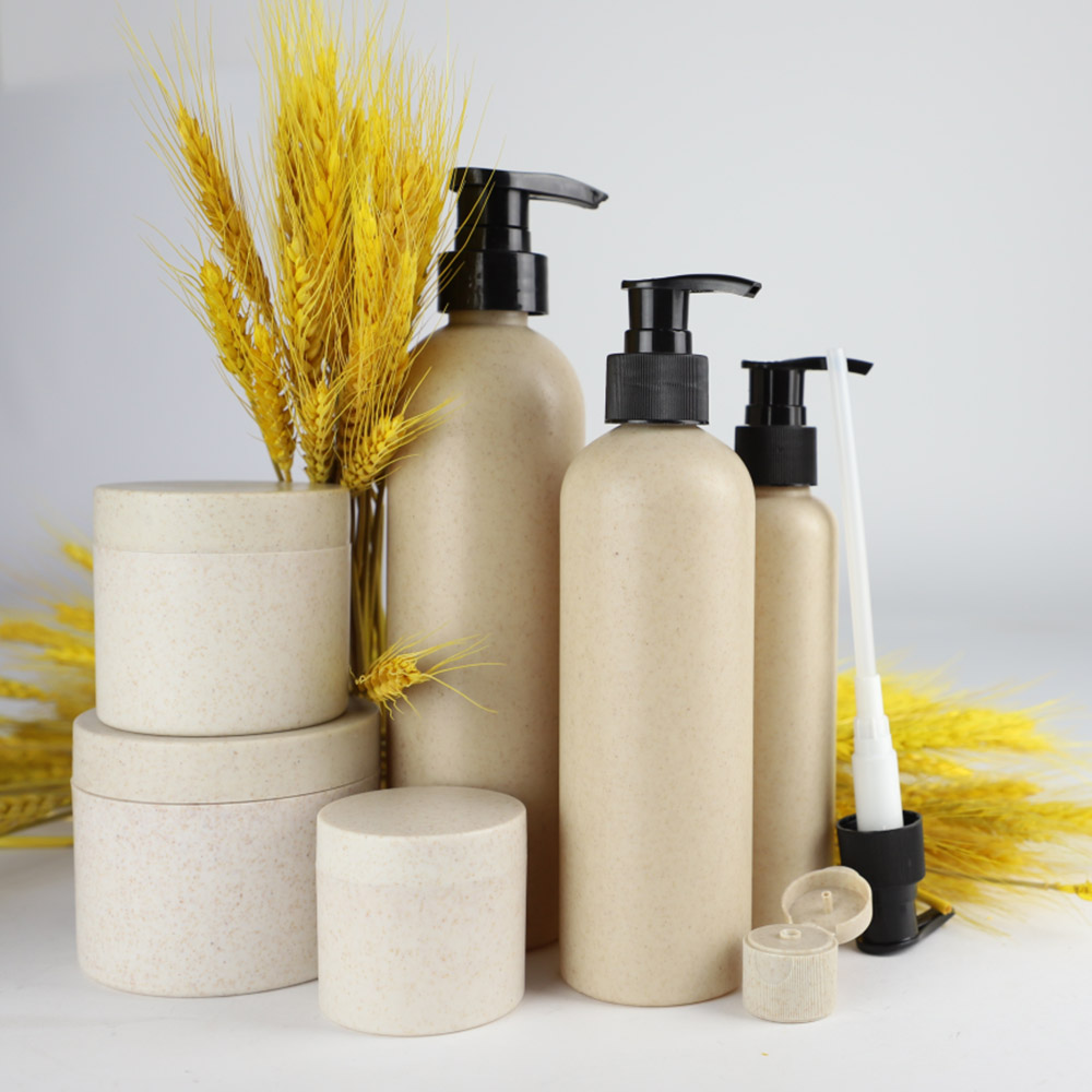 TOP&TOP Eco compostable Packaging Biodegradable Wheat Straw Cosmetic Shampoo Bottle